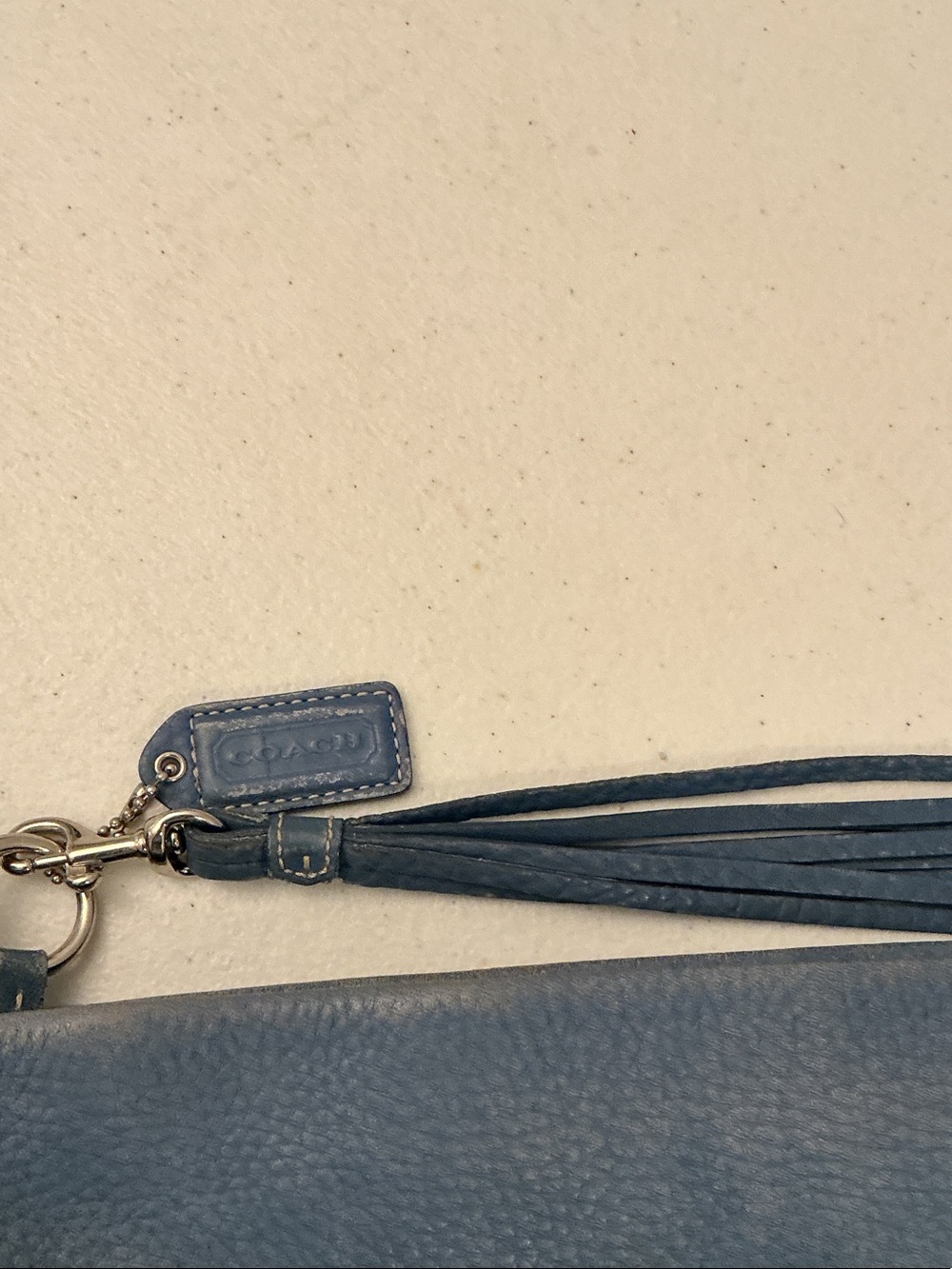 Vintage Coach Legacy Slim Duffle Handbag Slat Blue/Periwinkle Leather - Picture 4 of 4